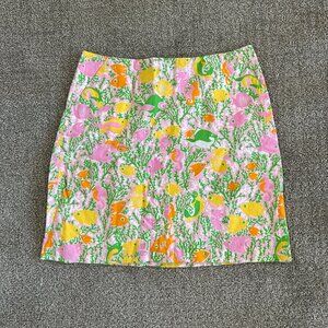 Lilly Pulitzer Karlo Fish Moon Glow Skirt Size 8